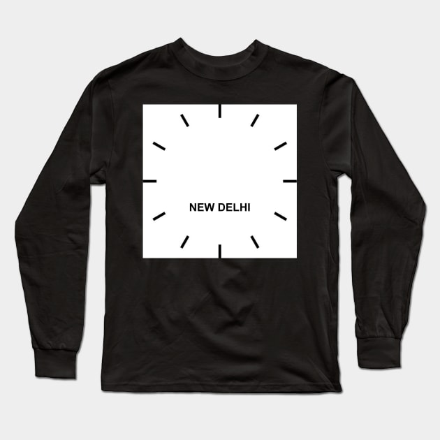 NEW DELHI Time Zone Wall clock Long Sleeve T-Shirt by ghjura